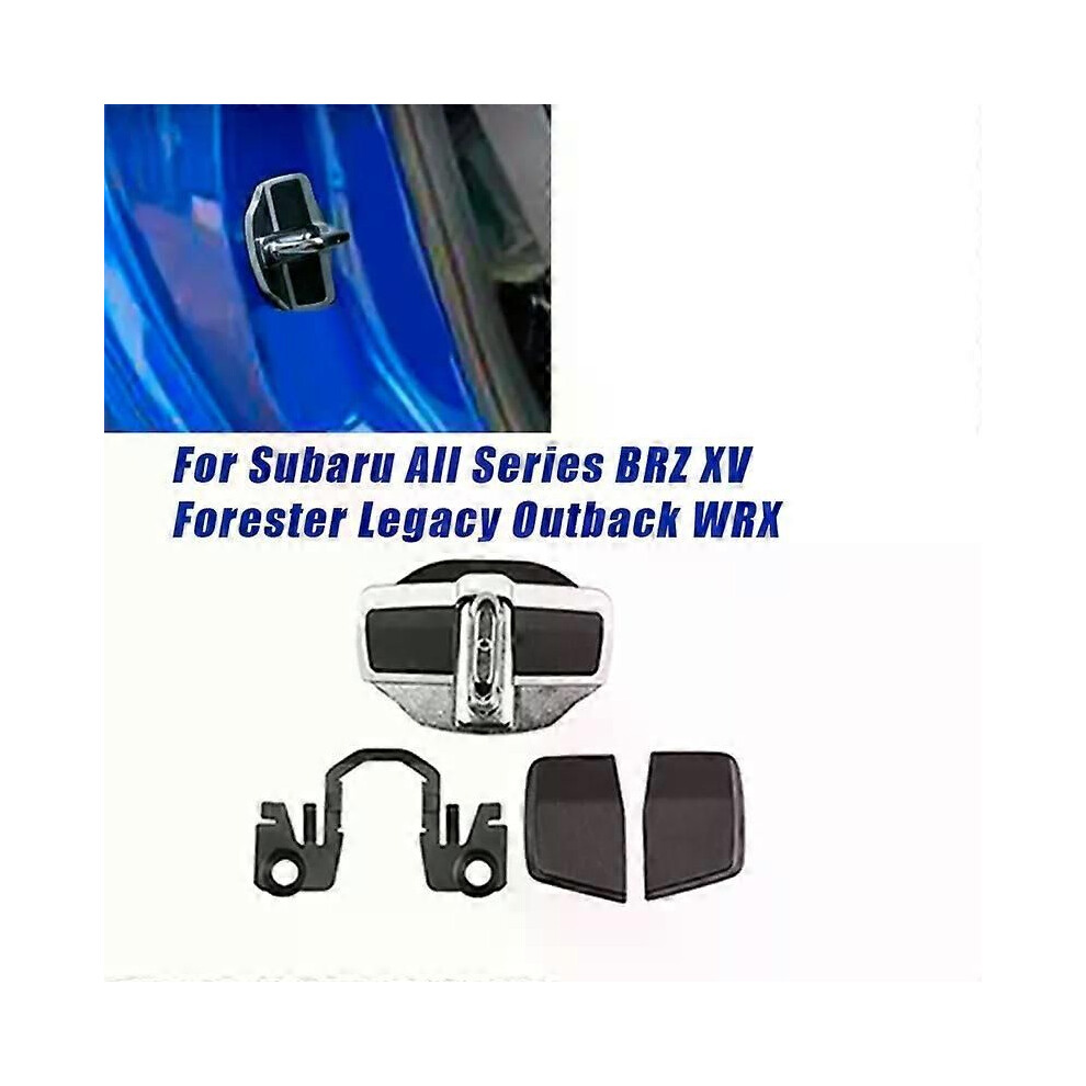 ( 1Set) Trd Door Lock Stabilizer Protector Latches Stopper Covers For Subaru All Series Brz Xv Forester Legacy Silver/Black 9013291377660