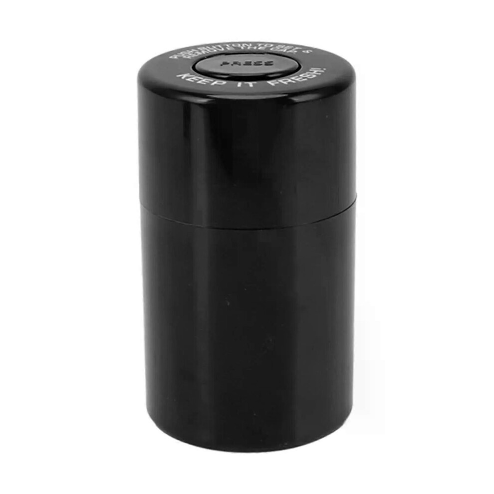 Black (Black) Round Plastic Airtight Stash Jar Smell Proof Herb Storage Case Sealed Tank Container For Smoking Stash