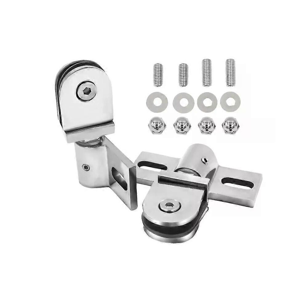 (Stainless Steel) 2 Pcs Bathroom Glass Door Clip/Clamp/Hinge Rotating Door Shaft Zinc Alloy And Stainless Steel No Rust 9013291379602