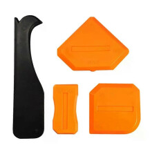 (A) 4pcs Window Door Silicone Sealant Spreader Spatula Cement Scraper Caulk Removal Tool Sealant Grout Remover