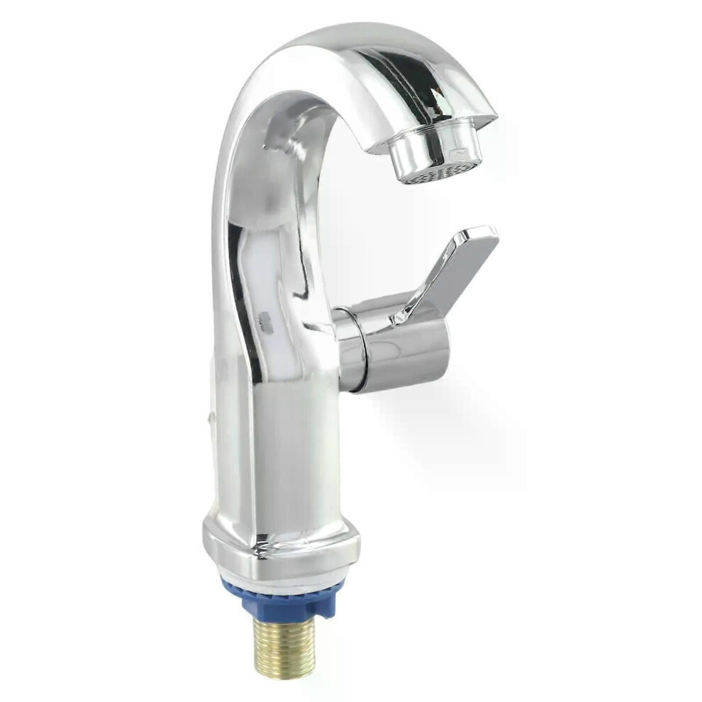 (Silver) Bathroom Faucets Abs Black Basin Faucet Single Hole Single Cold Water Sink Tap Deck Mounted Kitchen 9013291374171