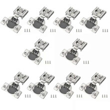 (10pcs) Concealed Nickel Plated Kitchen Soft Close Cabinet Hinges Cabinet Hardware 1/2 inch Overlay