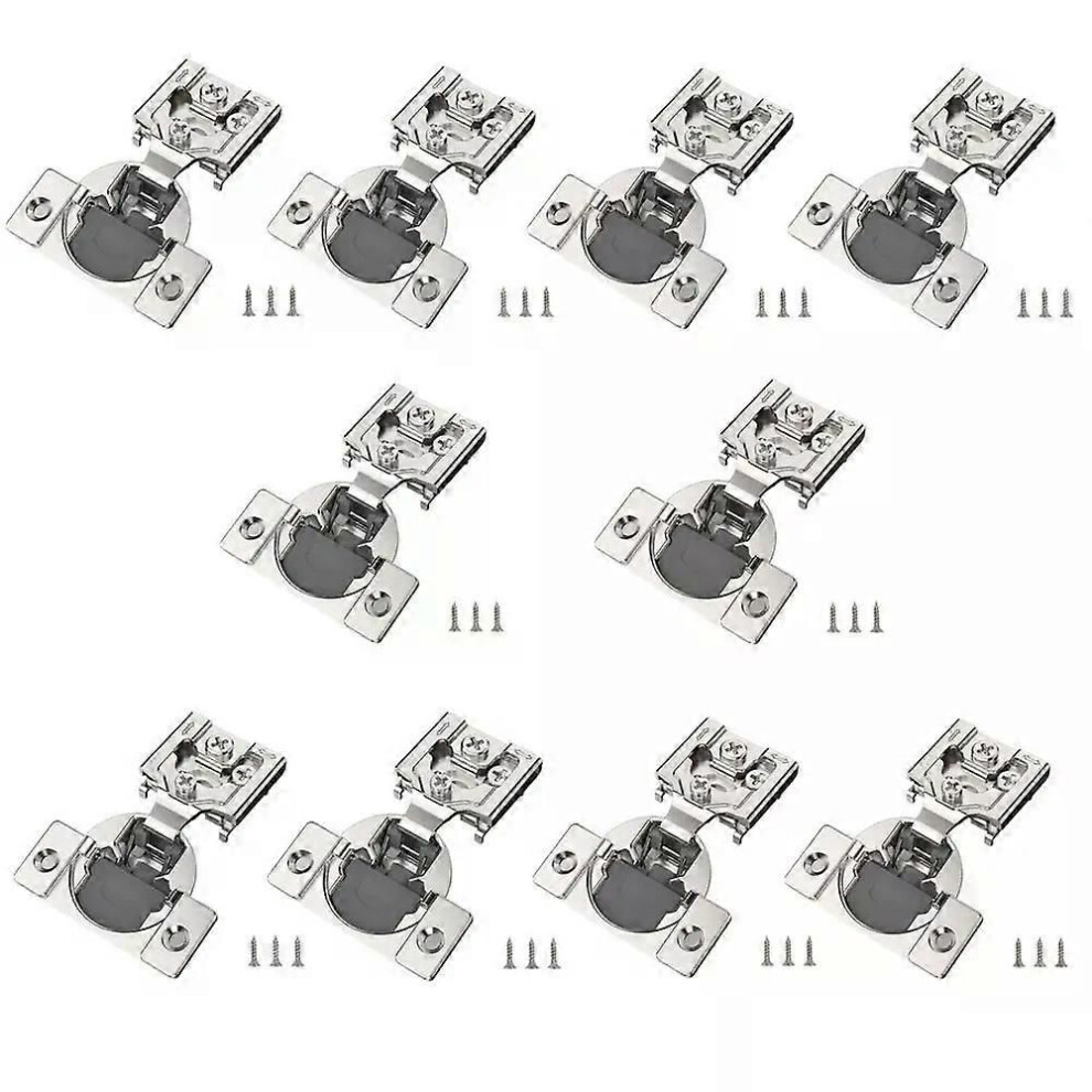 (10Pcs) Concealed Nickel Plated Kitchen Soft Close Cabinet Hinges Cabinet Hardware 1/2 Inch Overlay 9013291379725