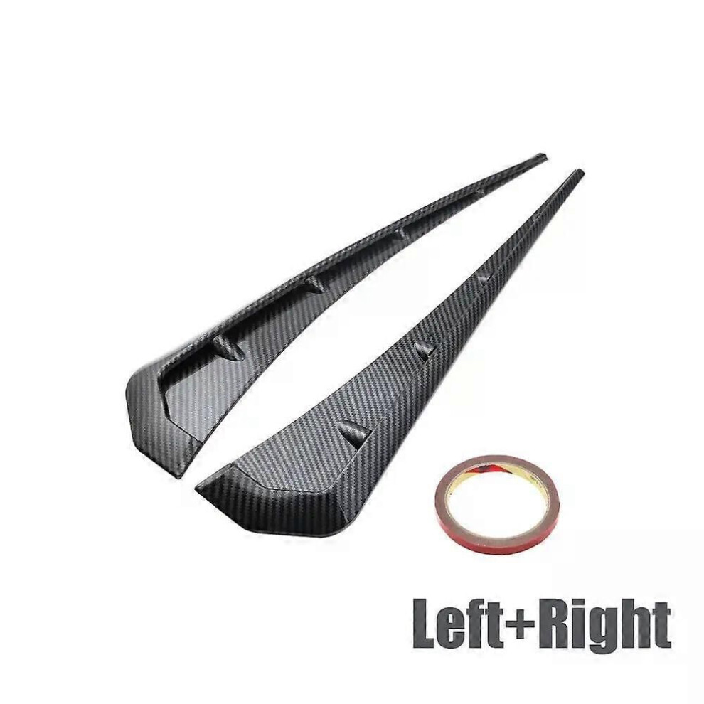 (Carbon Fiber Look) Pair Car Universal Side Fender Air Flow Wing Vent Cover Car Body Marker Moldings Trim Decorative Auto 9013291383777