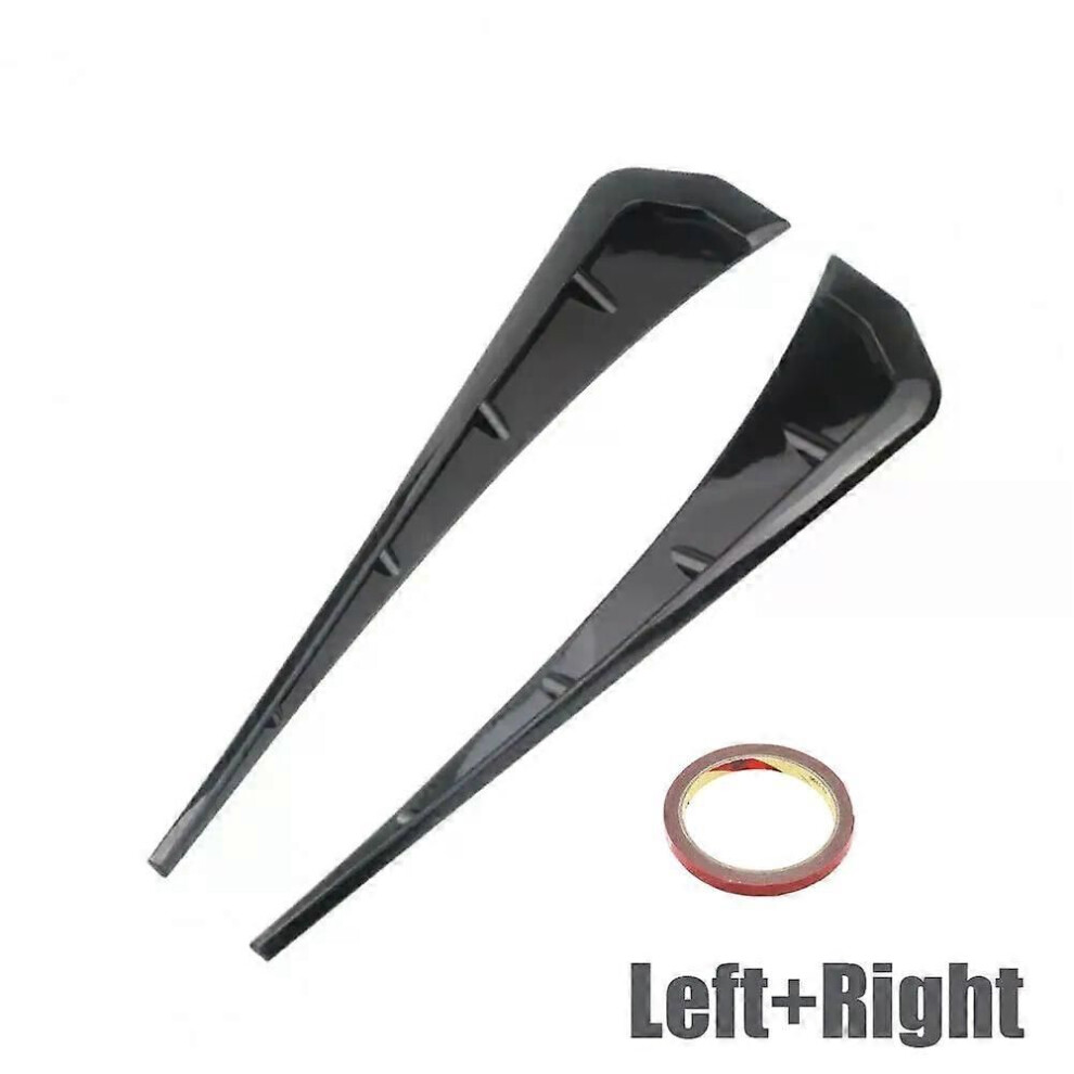 (Glossy ) Pair Car Universal Side Fender Air Flow Wing Vent Cover Car Body Marker Moldings Trim Decorative Auto Black 9013291383760