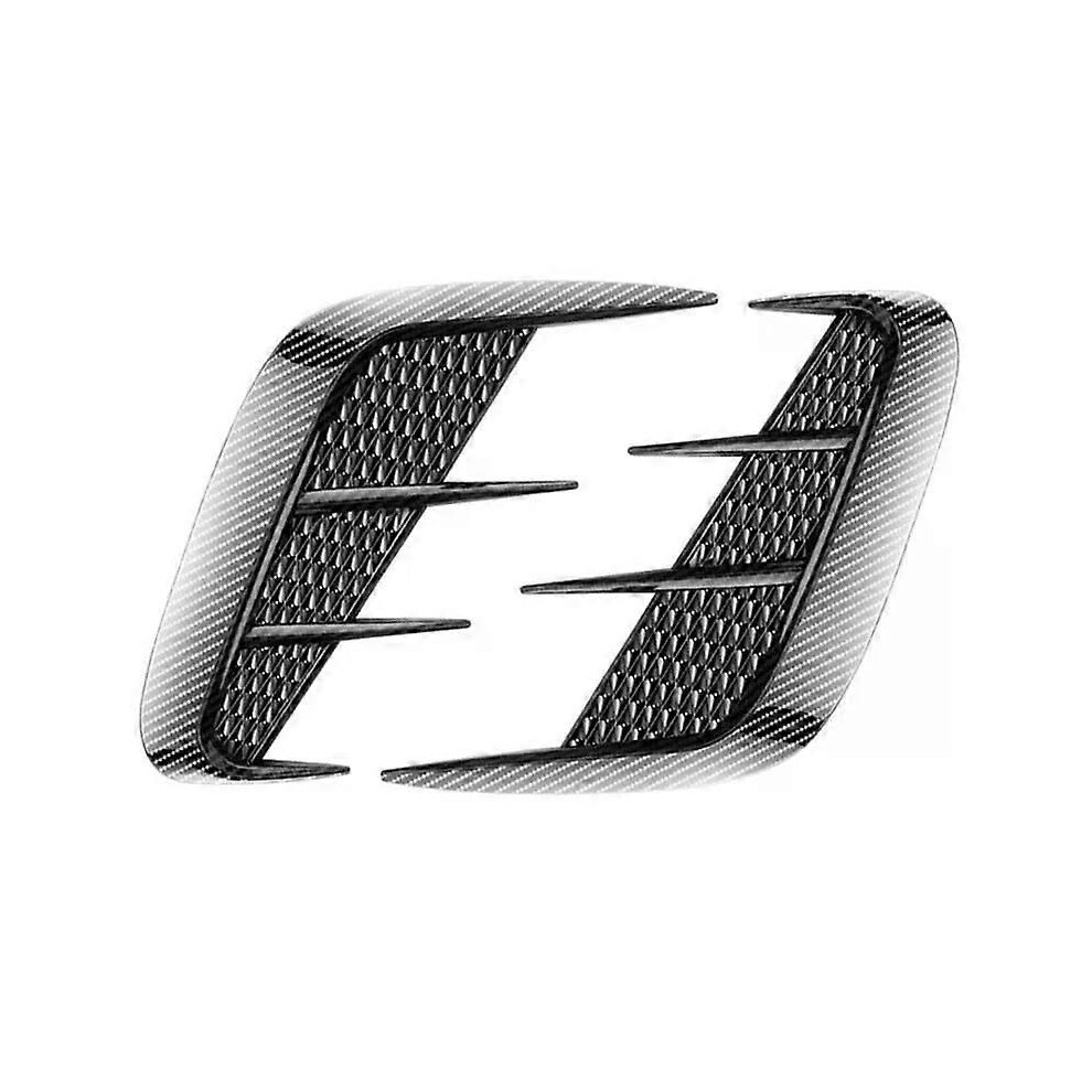 (Carbon Fiber Look) 1Pair Universal Car Side Fender Vent Wing Trim Cover Stickers /Carbon Fiber Look Parts For Most Black 9013291387454