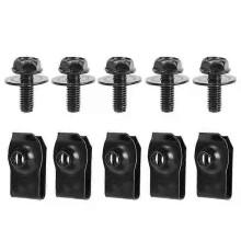 (10pcs set) 10/20PCS Automotive U-Nut Clip Fasteners Metal Bolt Screws M6 Underhood Splash Guard Mudguard Fixing