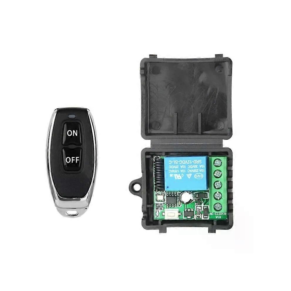 (Black) 433Mhz Remote Control Dc12v 10A Wireless Remote Switches 1Ch Relays Module Receiver Rf Transmitter 896C 9013291388505