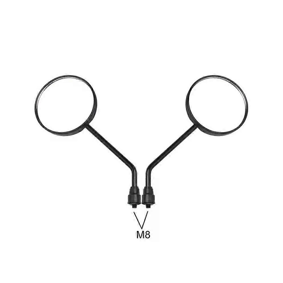 (M8) A Pair Motorcycle Scooter Mirrors Universal Motorbike Rear View Mirror M8 M10 Round Oval Convex Black 9013291374713