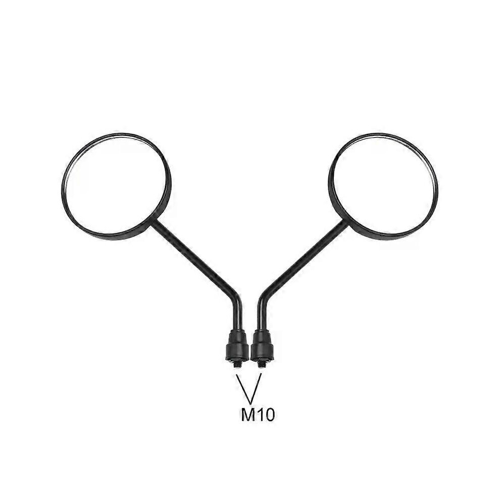 (M10) A Pair Motorcycle Scooter Mirrors Universal Motorbike Rear View Mirror M8 M10 Round Oval Convex Black 9013291374720