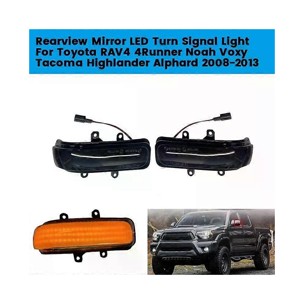 () 1Pair Car Rearview Mirror Led Turn Signal For Toyota Rav4 4Runner Noah Voxy Tacoma Highlander Black/Light 9013291382466