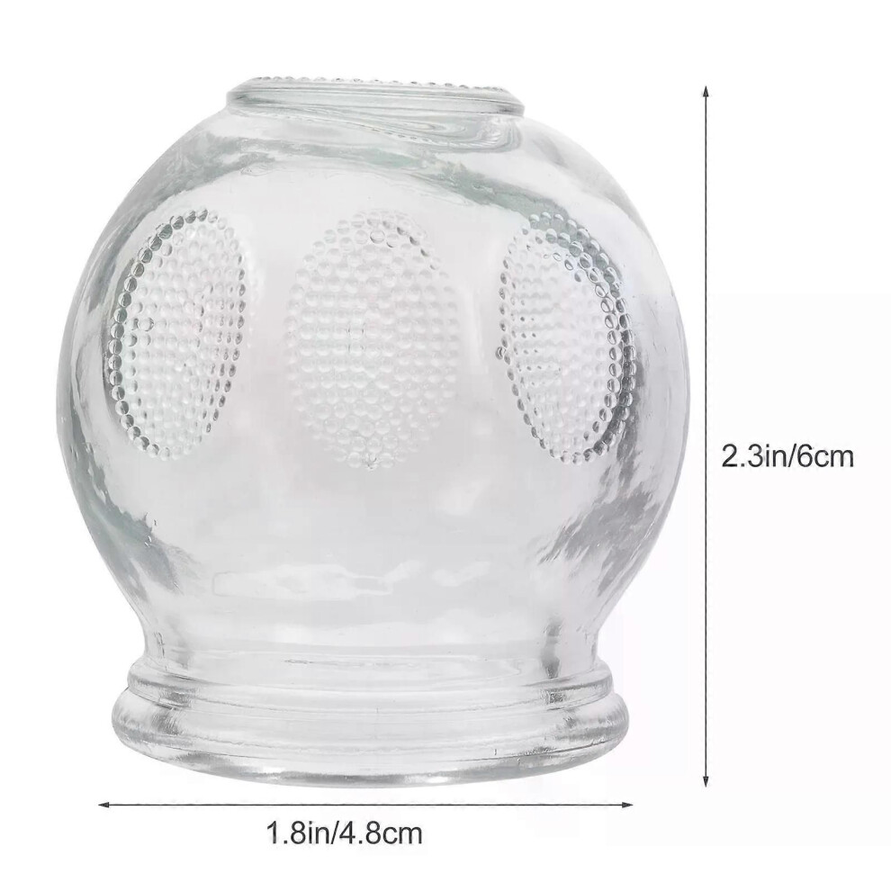 (A size) 6Pcs Gua Sha Therapy Cans Body Set Chinese Set Glass Fire Can Hand Tools Appliance Cupping Cup Massager
