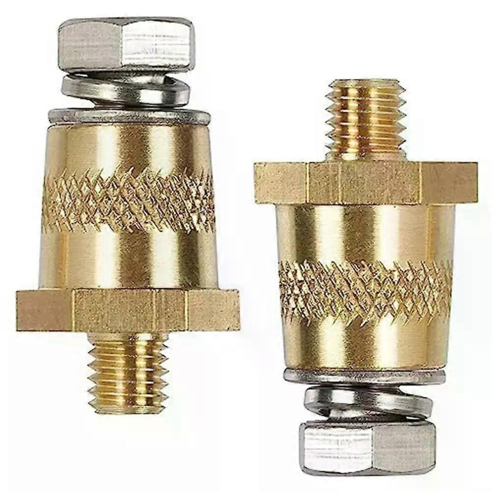 (M8 With Screws) 1 Pair M8 Battery Terminal Connector Brass Tone Post Adapter Battery Clamp Brass M8 Battery Pole Adapter 9013291400689