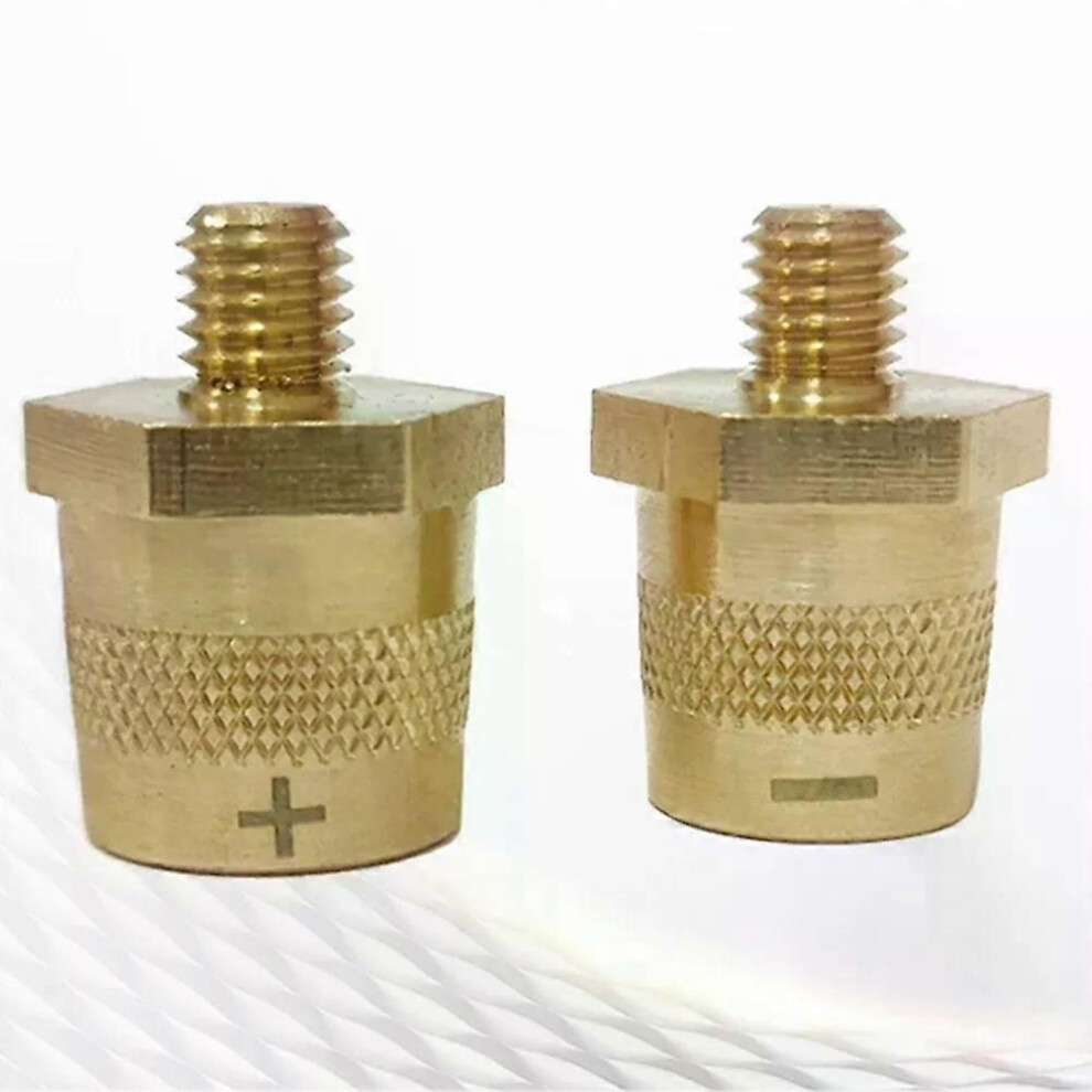 (M8) 1 Pair M8 Battery Terminal Connector Brass Tone Post Adapter Battery Clamp Brass M8 Battery Pole Adapter 9013291400672