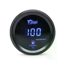 (Sininen) Yleismallinen 2 tuuman 52 mm:n digitaalinen auton polttoainemittari, 240–33 ohmia, sininen/punainen