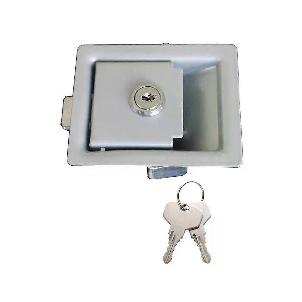 (Gy) Rv Entry Door Lock With Paddle Deadbolt Motorhome Trailer Safety Lock Panel Hardware Universal Metal 9013291388659