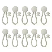 (Bianco) Set da 10 corde elastiche elastiche migliorate e chiusura Stayput antiscivolo, corde elastiche
