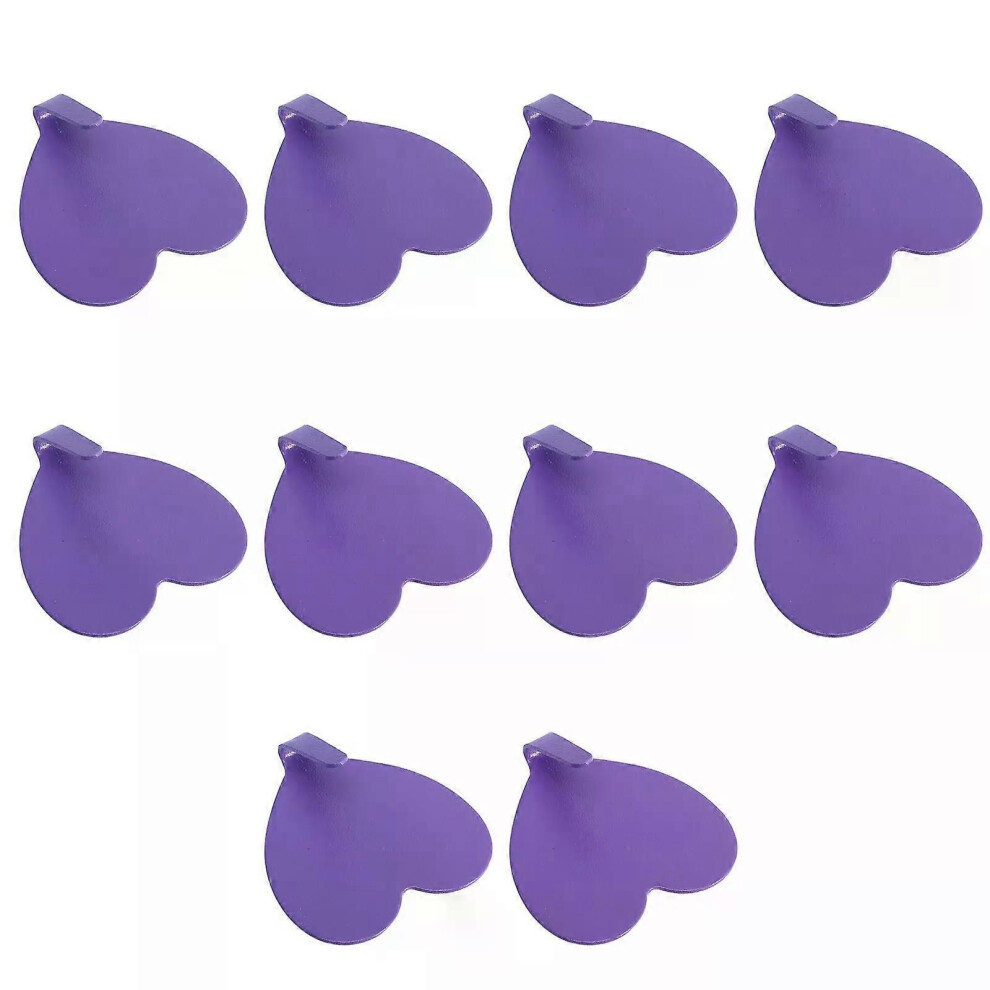 (Purple) 10 Pcs Heart Shaped Hooks Iron Material Self Adhesive Wall Mount Hangers Heavy Duty Home Storage ganization-image-OPC-PJG5QKC-NEW