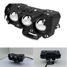 (1 pièce blanche) Phare antibrouillard LED bicolore (feux de route/croisement) pour moto, camion, SUV