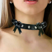 (Estilo B 1 pieza) Gargantilla ajustable unisex de piel sintética con remaches y pinchos, estilo punk,