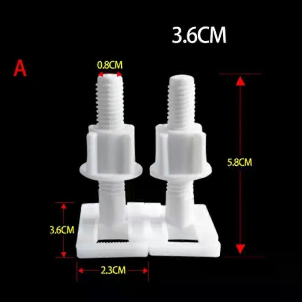 (A) 2Pcs Toilet Seat Hinge Bolts Screw Fixing Fitting Kit Bathroom Toilet Seat Repair Screws Accessories 9013291393974