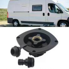 (Black) RV City Water Fill Inlet Water Fill Inlet Built in Check Valve for Boat Gravity Water Inlet Fill Dish