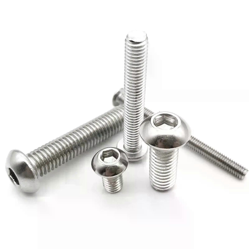 (3Mm) 5/10/50Pcs M16 M2 M25 M3 M4 M5 M6 M8 A2-70 304 Stainless Steel Iso7380 Button Head Hex Hexagon Socket 9013291401273