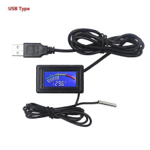 (USB-typ - orange) - 50-110C digital LCD-pekartermometer bilvattentemperaturmätare C/F för