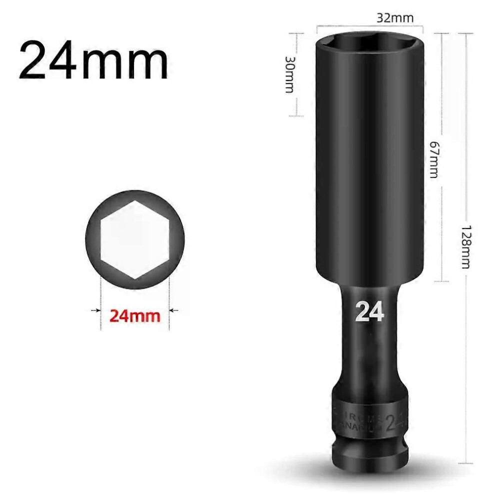 (24Mm) 1/2 Inch Drive Deep Impact Hex Socket Extra Deep Bolt Nut Driver Bit 8-24Mm Spanner Converter Wrench 9013291392755