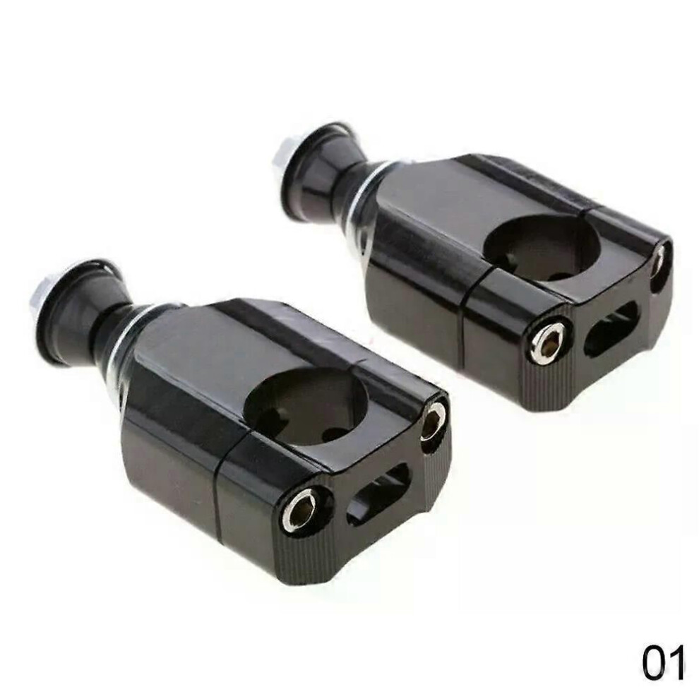 (Black) 2Pcs 28Mm Cnc Aluminum Universal Motorcycle Handlebar Fat Bar Mount Clamps Risers Lifter Dirt Bike Motorcycle Black 9013291399693