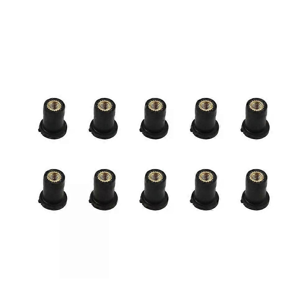 (For M4) 10Pcs Universal Motorbike Windshield Fasterner M6 Rubber Well Nut Windscreen Nut Washer Screw 9013291403000
