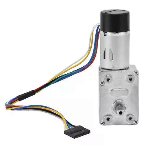 (6V) 15mm DC Worm Gear Motor Double Shaft Speed Reduction Drive Device With Encoder For JGY-370 Adjustable