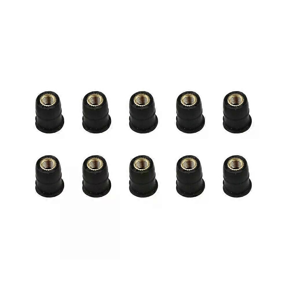 (For M5) 10Pcs Universal Motorbike Windshield Fasterner M6 Rubber Well Nut Windscreen Nut Washer Screw 9013291402997