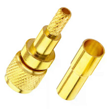 (Gold plated) 2 pcs M5 Male plug microdot connector L5 crimp for RG316 RG174 LMR100 Coaxila cable Gold plated/Nick