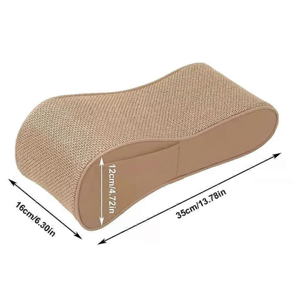 (Beige) Memory Foam Auto Armrest Box Height Pad Center Console Arm Rest Protection Cushion Armrests Storage Beige 9013291404533