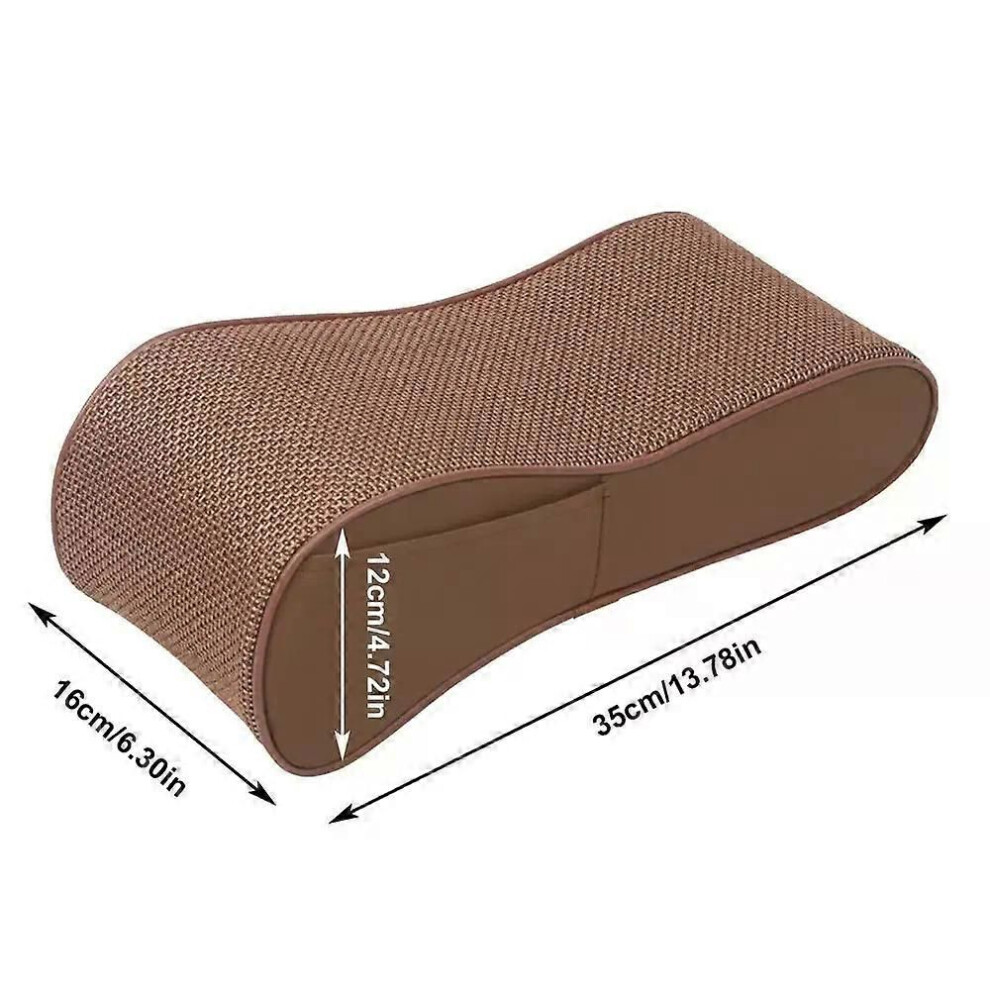 (Brown) Memory Foam Auto Armrest Box Height Pad Center Console Arm Rest Protection Cushion Armrests Storage Brown 9013291404519