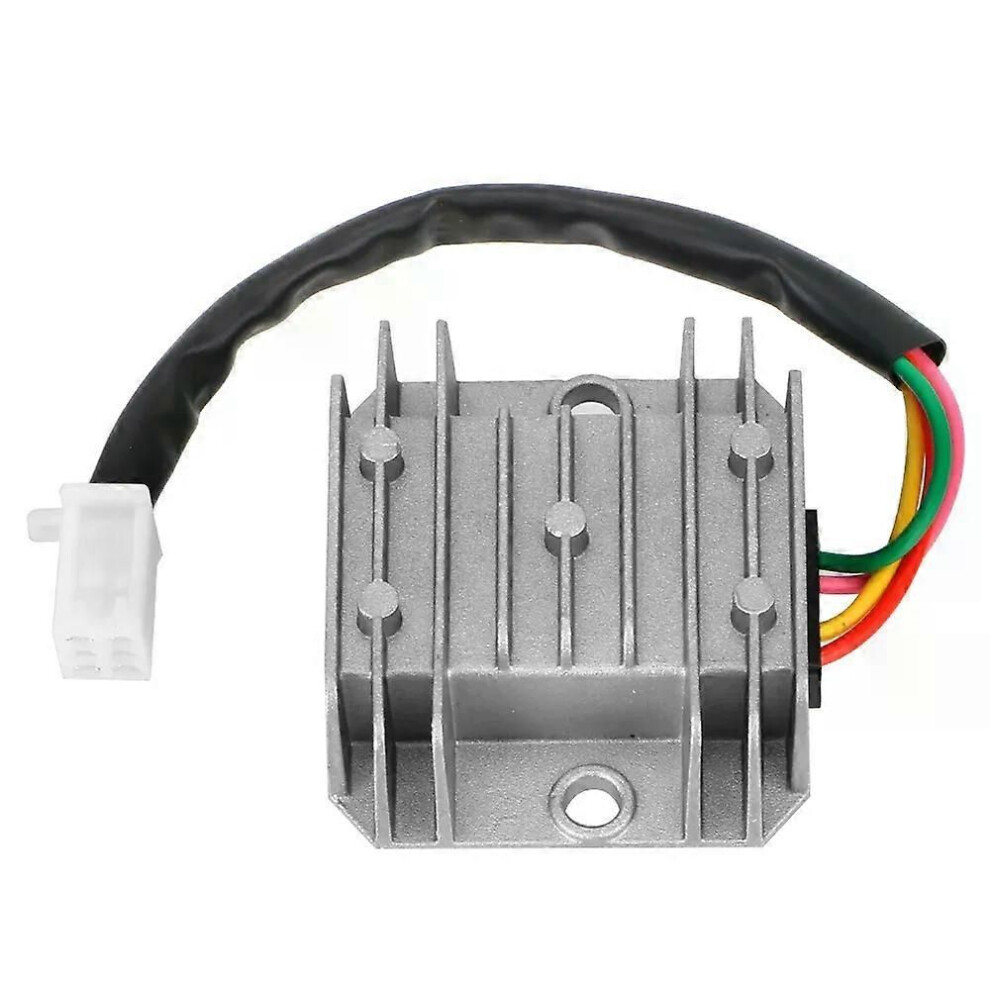 (Silver) Voltage Regulator Current Rectifier Motorcycle Voltage Stabilizer 4 Wires 4 Pins 12V For 150-250Cc Atv Silver 9013291384309