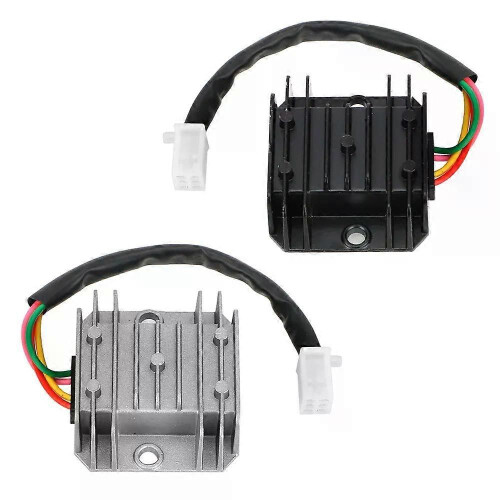 (Silver) Voltage Regulator Current Rectifier Motorcycle Voltage Stabilizer 4 Wires 4 Pins 12V For 150-250CC ATV 1