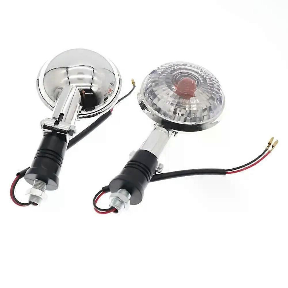 (2Pcs Lampshade) 2Pcs Motorcycle Turn Signal Clear Blinker Indicator Flasher Lamp Universal Modification For Yamaha White/Light 9013291406667
