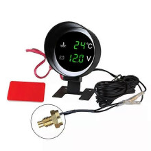 (A2BC3TT306091-GN-12) 2 i 1 fordon digital mätare 12/24V universal lastbil bil LED voltmeter vattentemperatur