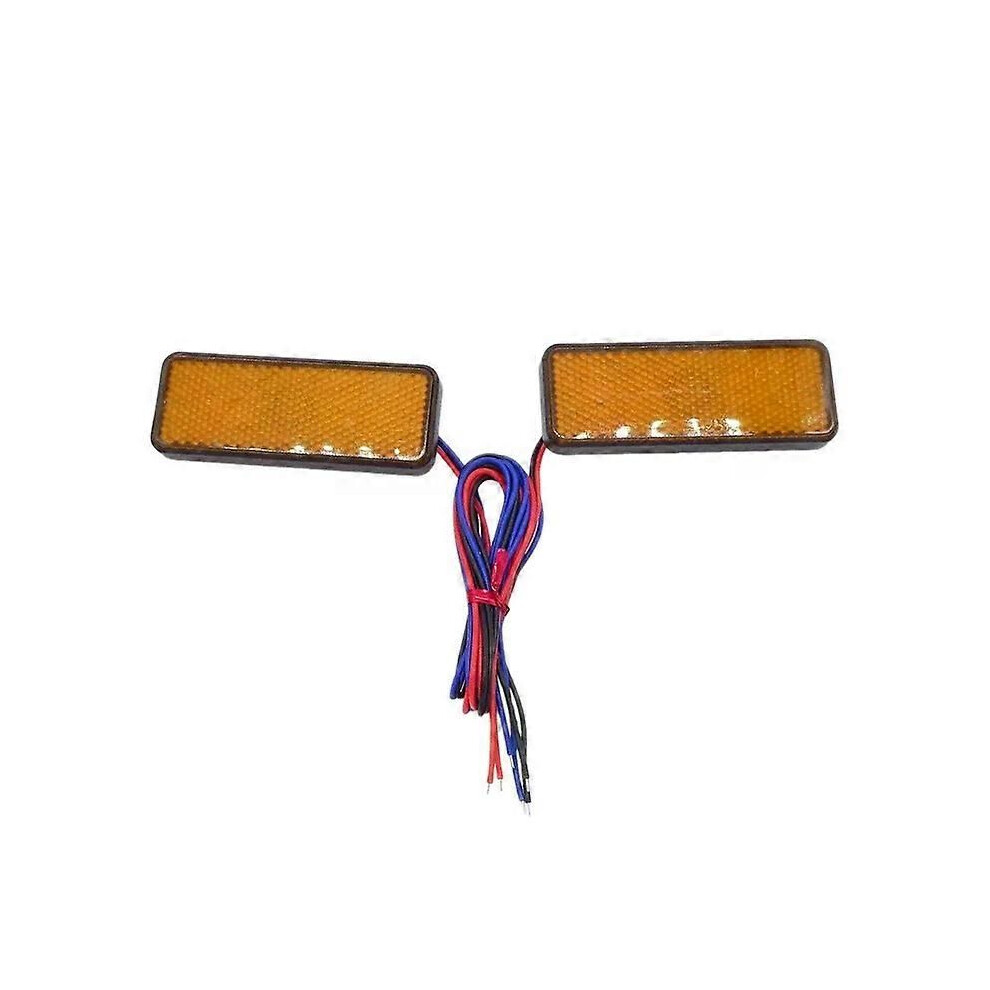 () 2Pcs Motorcycle Tail Brake Turn Signal 24Led Rectangle Car Lamp For Jeep Trailer Reflectors Truck Yellow/Light 9013291406841