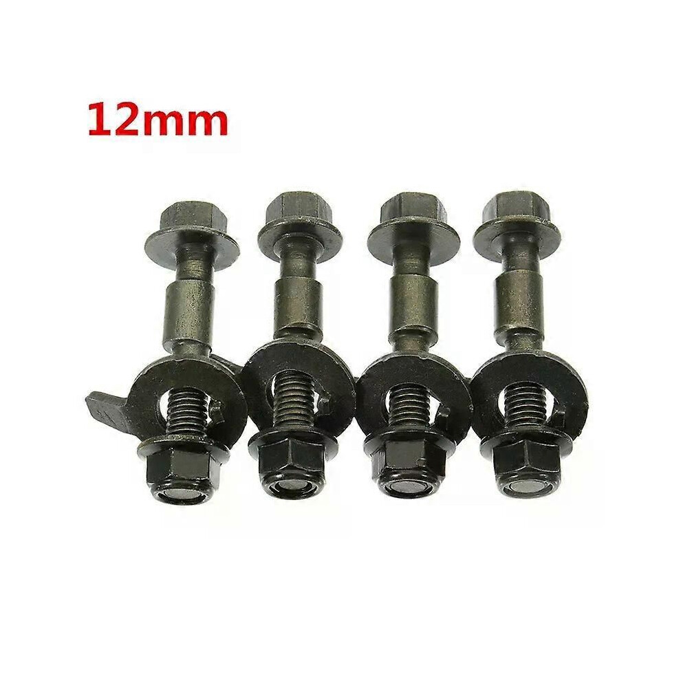 (12mm) New 4pcs 14mm 12mm Wheel Alignment Camber Adjustment Screw Bolt Kit Cam Bolt Fits 14mm 12mm Wheel Alignment
