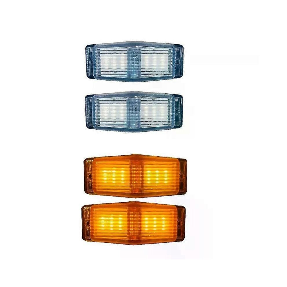 (Blacktransparent) 2Pcs Led Marker S Front Double Burner Indicator Lampfor Scania Volvo Man Benz Truck Lorry Front Light 9013291407947