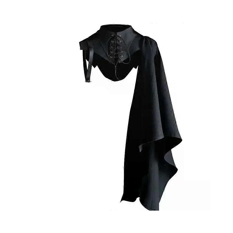 (L) Men Gothic Knight Single Sleeve Shawl High Quality Medieval Armor Medieval Cloak Pirate Hooded Capes
