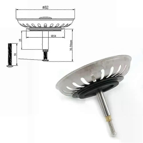 (A) For-Blanco Sink Replacement 82mm Kitchen Sink Strainer Waste Plug Basin Drain Filter Bathroom Kitchen