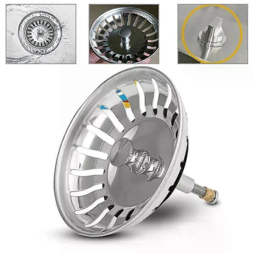 (A) For-Blanco Sink Replacement 82mm Kitchen Sink Strainer Waste Plug Basin Drain Filter Bathroom Kitchen 2