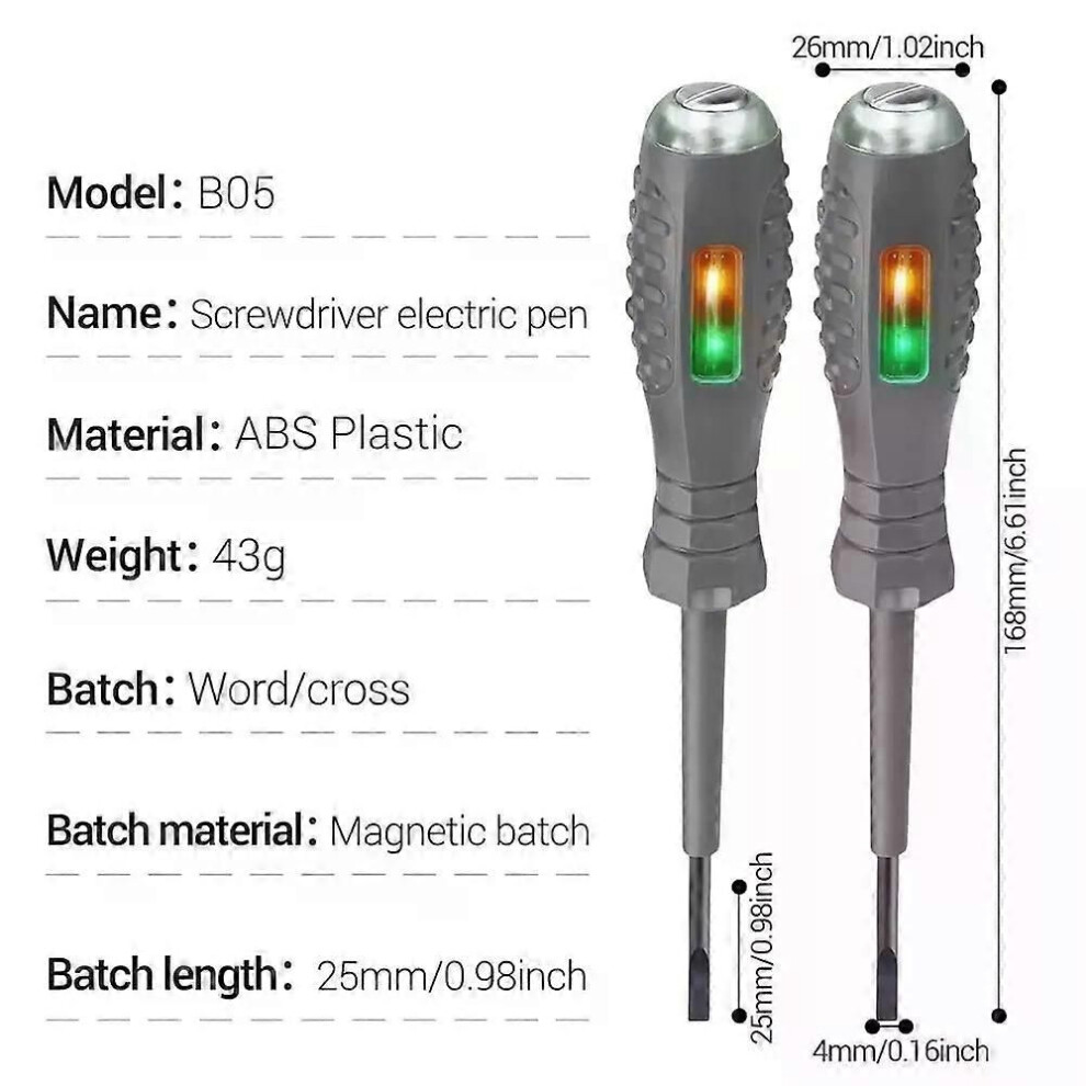 (Prefix) 2-In-1 Screwdriver Electricity Detector High Torque Strong Magnetic Voltage Test Pen Screwdriver For 9013291416246
