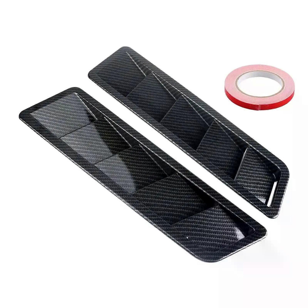 (Carbon ) Durable Car Hood Vent Louver Air Flow Intake Vents Bonnet Cover Black 9013291415614