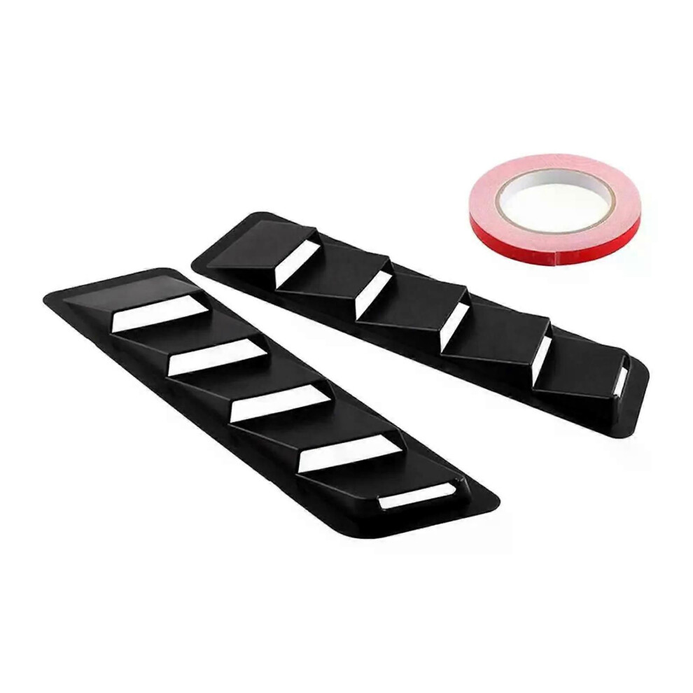(Black) Durable Car Hood Vent Louver Air Flow Intake Vents Bonnet Cover Black 9013291415607