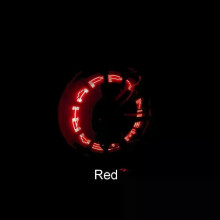 Tapones de válvula de neumático con letras rojas, luz LED de doble cara de 7 colores para radios de